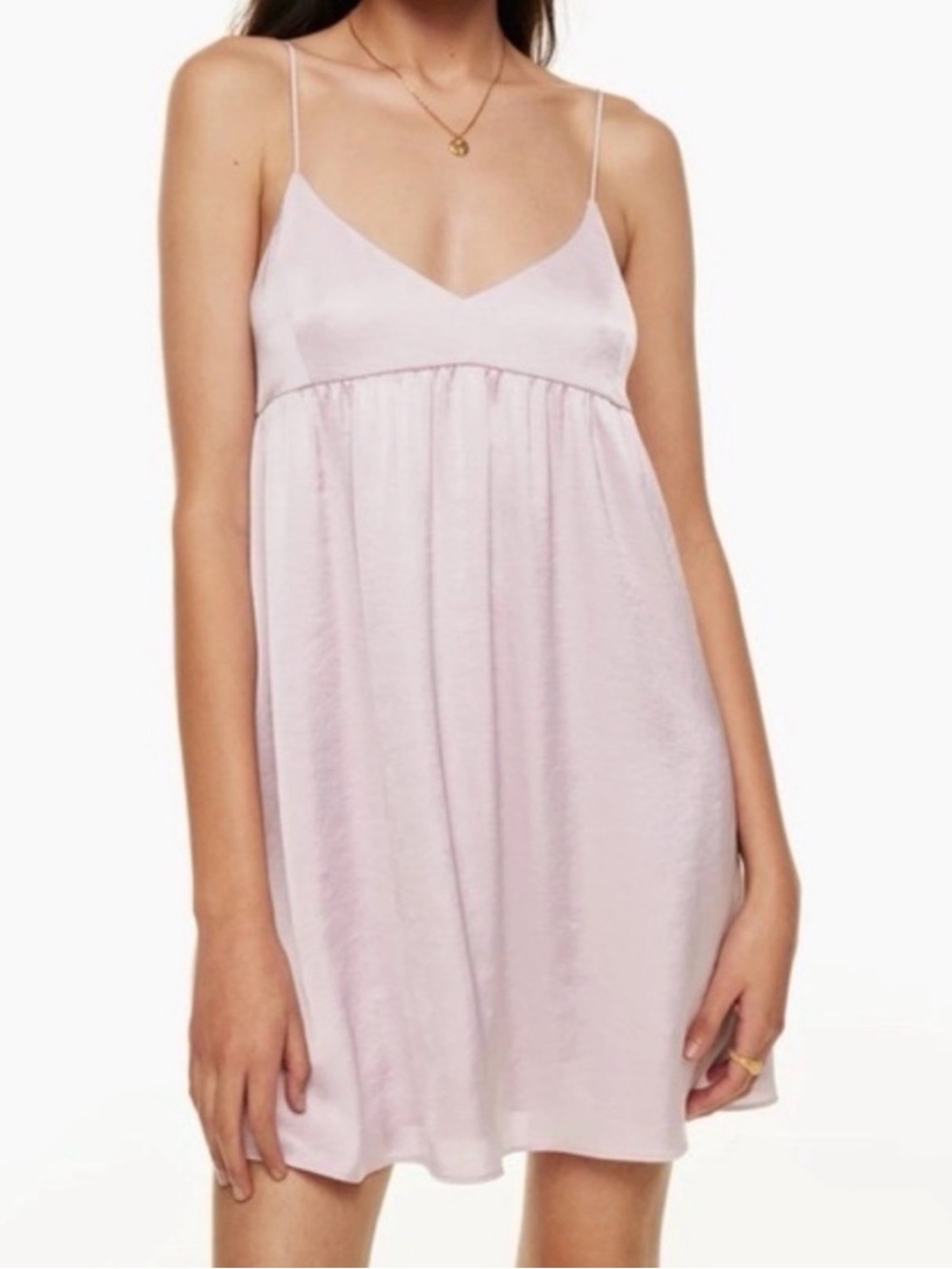 Aritzia Lilac Mini Slip Dress with Spaghetti Straps